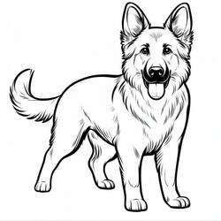 Coloring pages: German Shepherd - Free Printable Coloring Pages