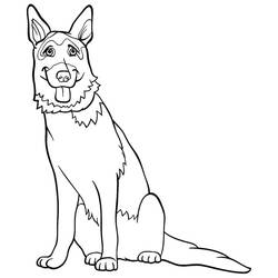 Coloring page: German Shepherd (Animals) #214092 - Free Printable Coloring Pages