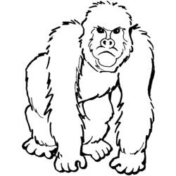 Coloring page: Gorilla (Animals) #7419 - Printable coloring pages
