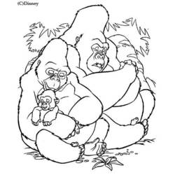Coloring page: Gorilla (Animals) #7429 - Free Printable Coloring Pages