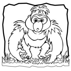 Coloring page: Gorilla (Animals) #7433 - Printable coloring pages