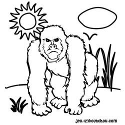 Coloring page: Gorilla (Animals) #7436 - Printable coloring pages