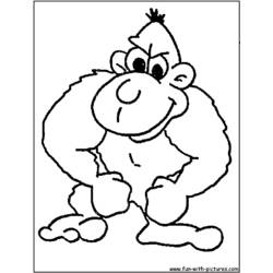 Coloring page: Gorilla (Animals) #7439 - Printable coloring pages