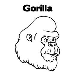 Coloring page: Gorilla (Animals) #7443 - Printable coloring pages