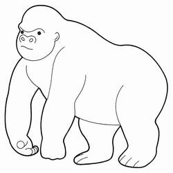 Coloring page: Gorilla (Animals) #7447 - Printable coloring pages