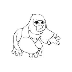 Coloring page: Gorilla (Animals) #7448 - Printable coloring pages