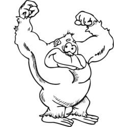 Coloring page: Gorilla (Animals) #7468 - Printable coloring pages