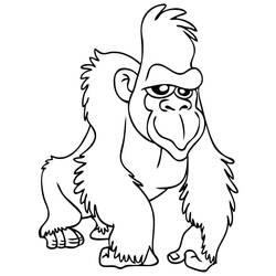 Coloring page: Gorilla (Animals) #7483 - Printable coloring pages