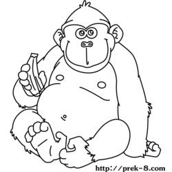 Coloring page: Gorilla (Animals) #7500 - Printable coloring pages