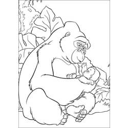 Coloring page: Gorilla (Animals) #7537 - Free Printable Coloring Pages