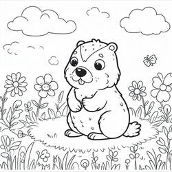 Groundhog (Animals) coloring page #212729 to print and color