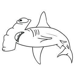 Hammerhead shark (Animals) coloring page #220994 to print and color