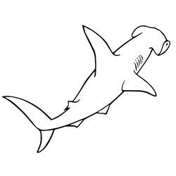 Hammerhead shark (Animals) coloring page #220995 to print and color