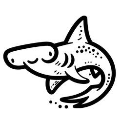 Hammerhead shark (Animals) coloring page #221022 to print and color