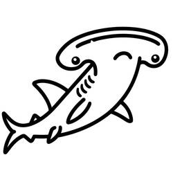 Hammerhead shark (Animals) coloring page #221023 to print and color