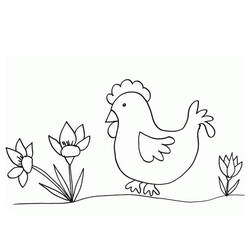 Coloring page: Hen (Animals) #17476 - Printable coloring pages