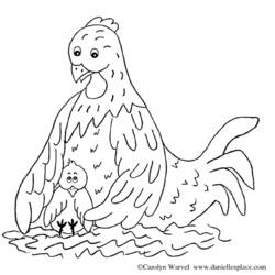Coloring page: Hen (Animals) #17585 - Free Printable Coloring Pages