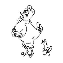 Hen and Chick (Animals) coloring page #193164 to print and color