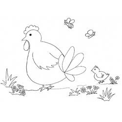 Hen and Chick (Animals) coloring page #193169 to print and color