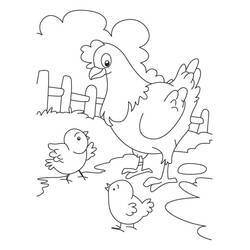 Hen and Chick (Animals) coloring page #193185 to print and color