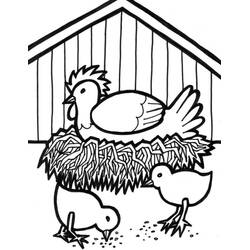 Hen and Chick (Animals) coloring page #193186 to print and color