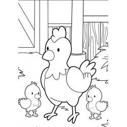 Hen and Chick (Animals) coloring page #193196 to print and color