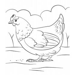 Hen and Chick (Animals) coloring page #193201 to print and color