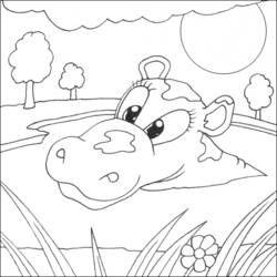 Coloring page: Hippopotamus (Animals) #8729 - Free Printable Coloring Pages