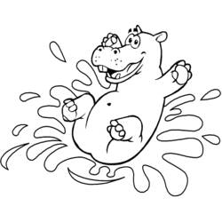 Coloring page: Hippopotamus (Animals) #8734 - Printable coloring pages