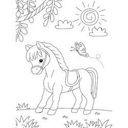 Horse (Animals) coloring page #178255 to print and color