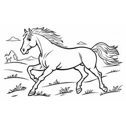 Horse (Animals) coloring page #217707 to print and color