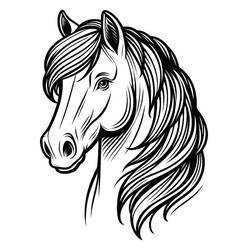 Horse (Animals) coloring page #218862 to print and color