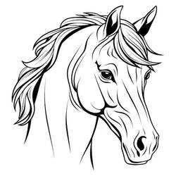Horse (Animals) coloring page #218863 to print and color