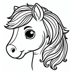Horse (Animals) coloring page #218867 to print and color