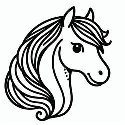 Horse (Animals) coloring page #218874 to print and color