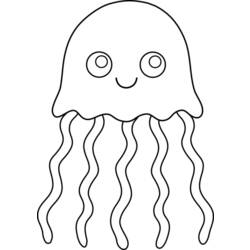 Coloring page: Jellyfish (Animals) #20534 - Printable Coloring Pages