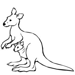 Coloring page: Kangaroo (Animals) #9100 - Printable coloring pages