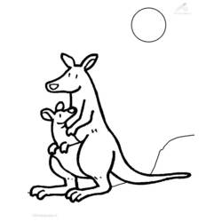Coloring page: Kangaroo (Animals) #9107 - Free Printable Coloring Pages