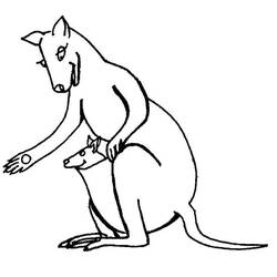 Coloring page: Kangaroo (Animals) #9118 - Free Printable Coloring Pages