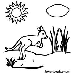 Coloring page: Kangaroo (Animals) #9127 - Printable coloring pages