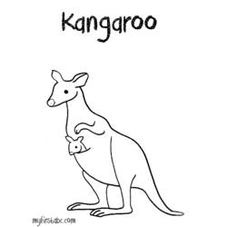 Coloring page: Kangaroo (Animals) #9143 - Printable coloring pages
