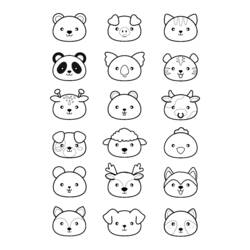 Coloring page: Kawaii Animals (Animals) #209265 - Free Printable Coloring Pages