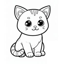 Coloring page: Kawaii Cat (Animals) #216264 - Free Printable Coloring Pages