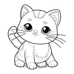 Coloring page: Kawaii Cat (Animals) #216269 - Free Printable Coloring Pages