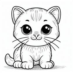Coloring page: Kawaii Cat (Animals) #216270 - Free Printable Coloring Pages