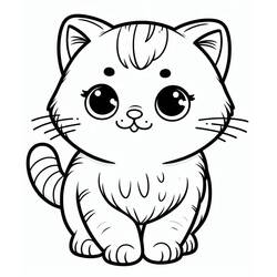 Coloring page: Kawaii Cat (Animals) #216271 - Free Printable Coloring Pages