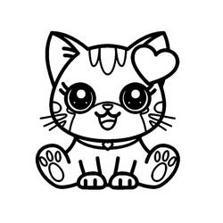 Coloring page: Kawaii Cat (Animals) #216272 - Free Printable Coloring Pages