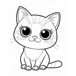 Coloring page: Kawaii Cat (Animals) #216274 - Free Printable Coloring Pages