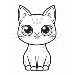 Coloring page: Kawaii Cat (Animals) #216275 - Free Printable Coloring Pages