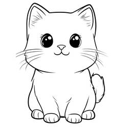 Coloring page: Kawaii Cat (Animals) #216276 - Free Printable Coloring Pages